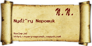 Nyáry Nepomuk névjegykártya